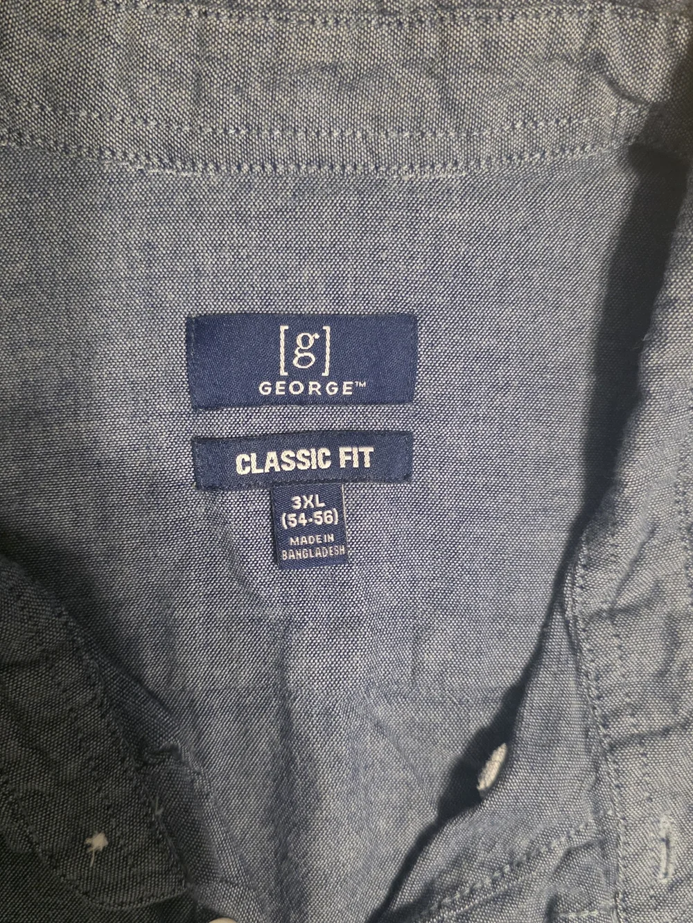 George Men's Chambray Button-Down Shirt in Blue